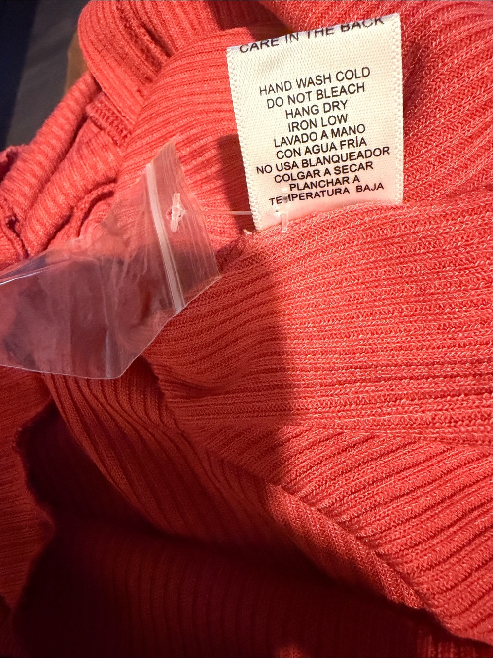Love Tree Coral Ribbed Cropped Button-Front Top - Picture 7 of 8